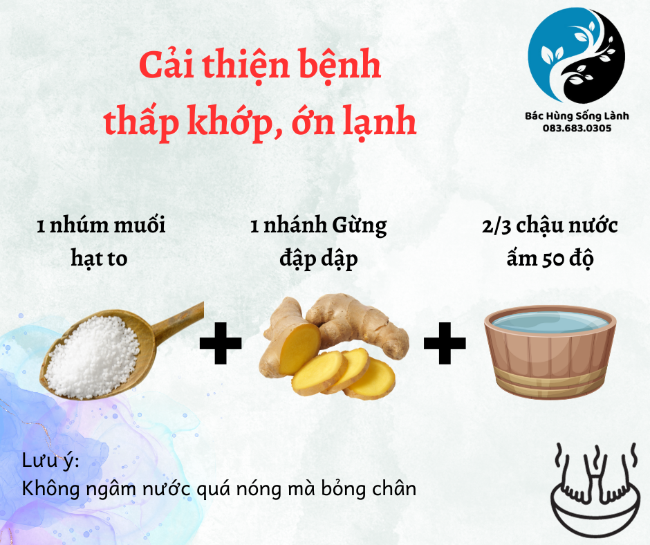 bài thuốc ngâm chân gừng muối 