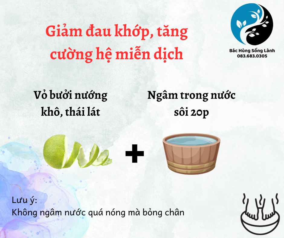 bài thuốc ngâm chân với vỏ bưởi
